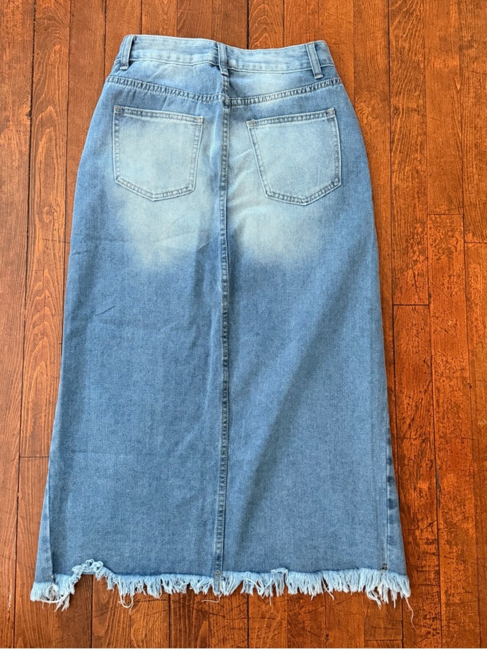 Denim Split Maxi Length Skirt - Picture 2 of 3